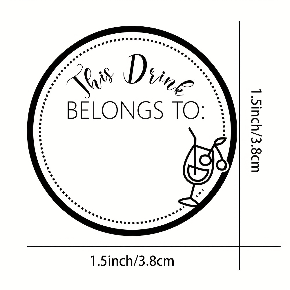 TEMU 200pcs This Drink To: Elegant Drink Markers, 1.5 Inch Round Removable Stickers For Party, Wedding, And Christmas Supplies, Removable Drink
