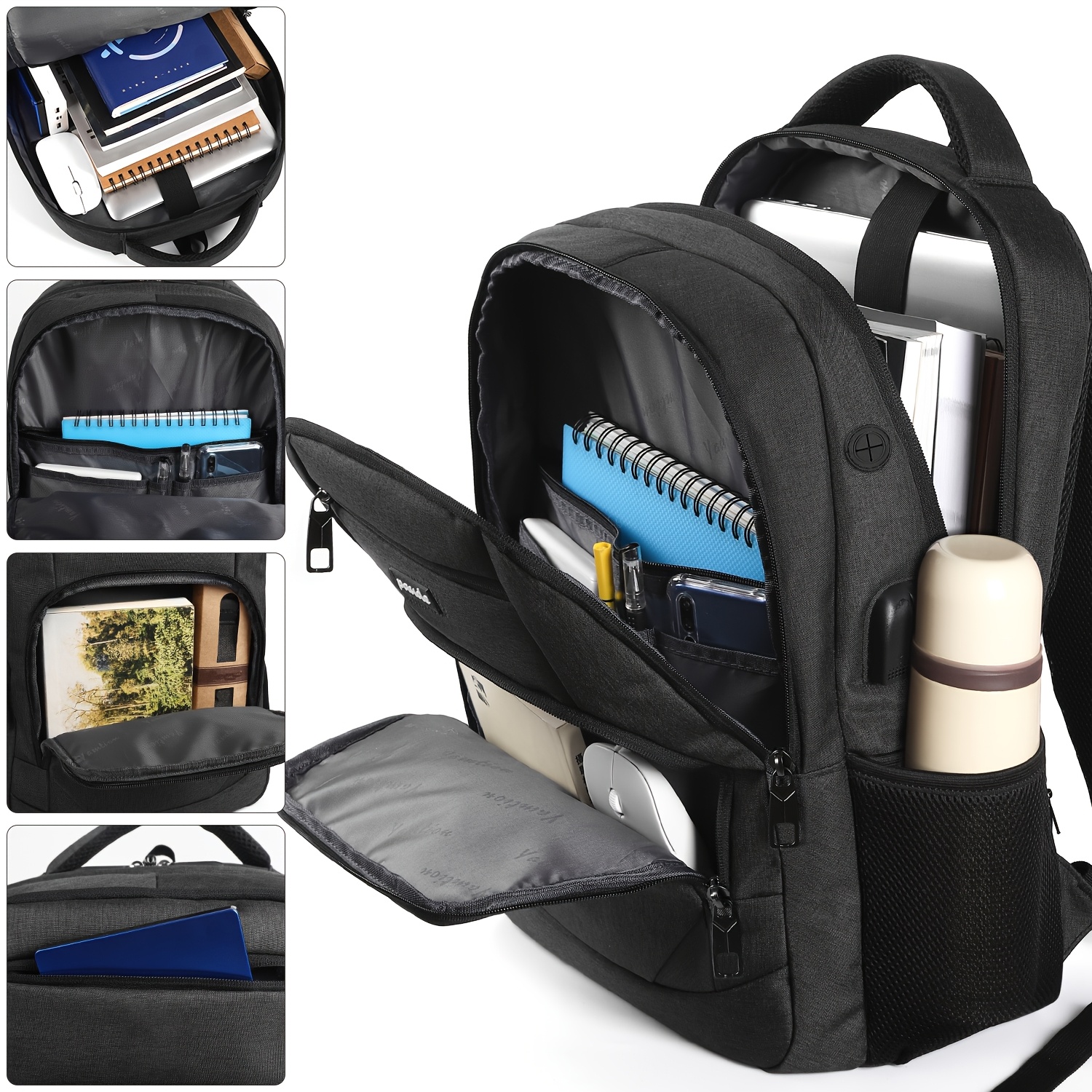 Backpack for Men and Women, School Backpack for Teens, 15.6 inch Laptop Backpack with USB Charging port for Business College Travel
