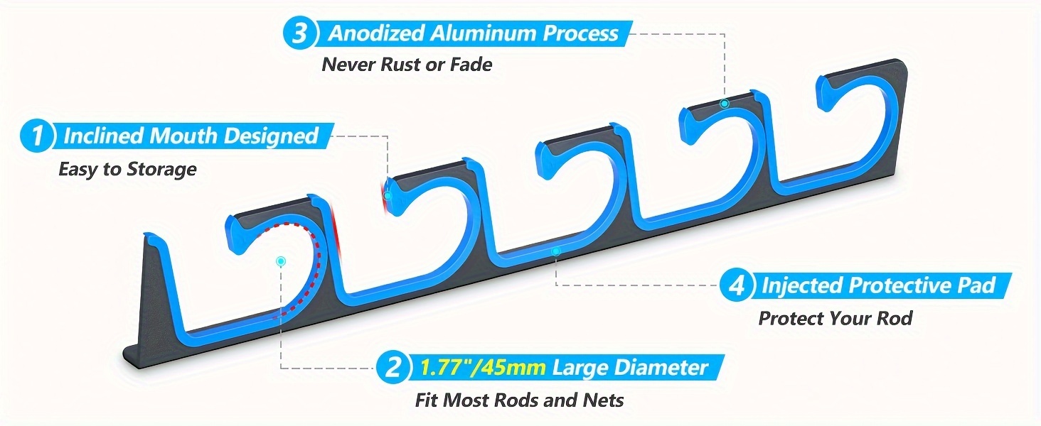 2 4pcs fishing pole holder garage home rod storage ceiling - Temu