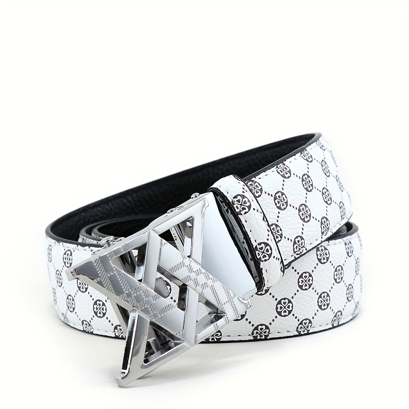 New Business Casual Men's Belt, Premium Fashion Men's Trousers Belt, Creative Letter Element Automatic Belt
