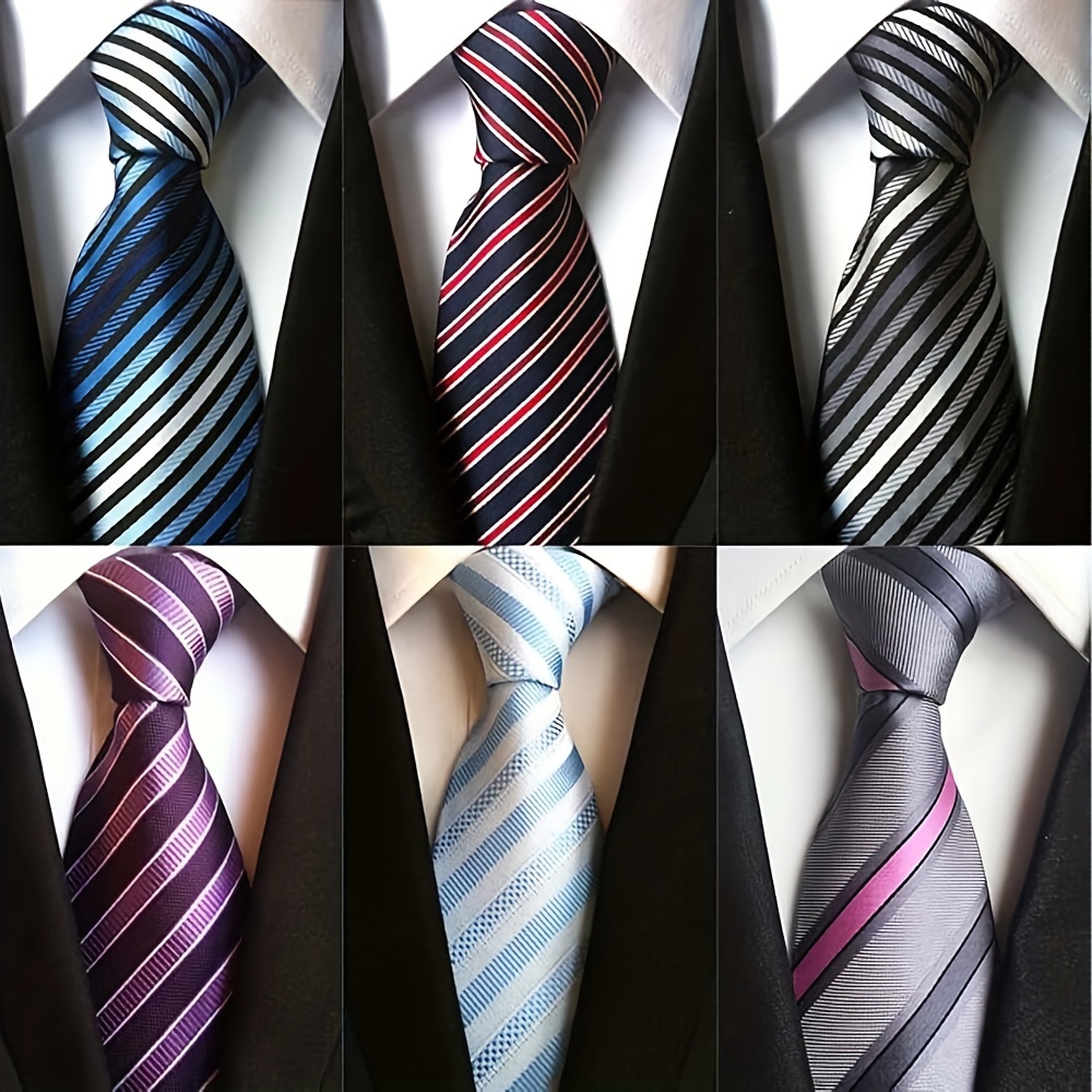 

6pcs/set, Men's Elegant Classic Silky Ties, Eye-catching Neckties, For Prom Formal Occasions, Ideal Choice For Gifts, Father's Day Gift