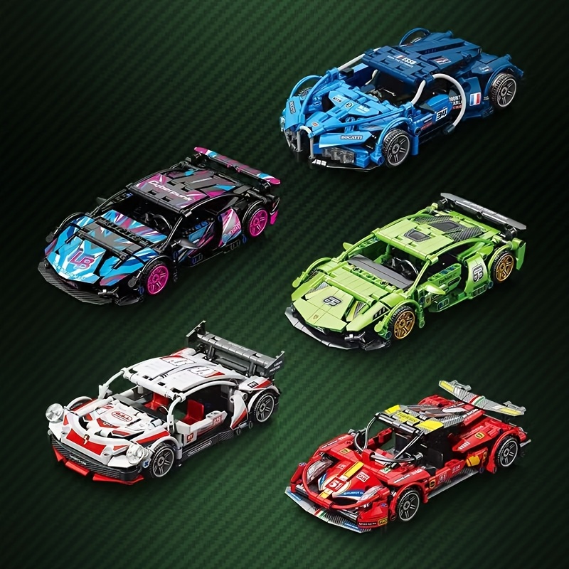 Powered, Colorful Building Block Model Set with Toy Sports Car Assembly, Adult Collectible Car Model, ABS Material, Suitable for Family/Friends, Birthday Holiday Gift