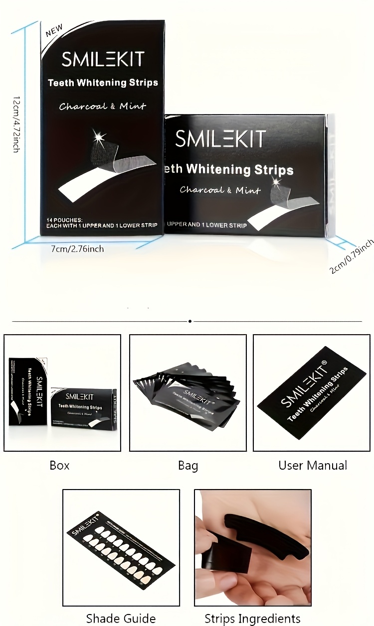  teeth whitening strips charcoal mint 7 pouches 18 pap whitening upper lower teeth safe free teeth whitening strips charcoal mint flavor free strips teeth whitening products details 8