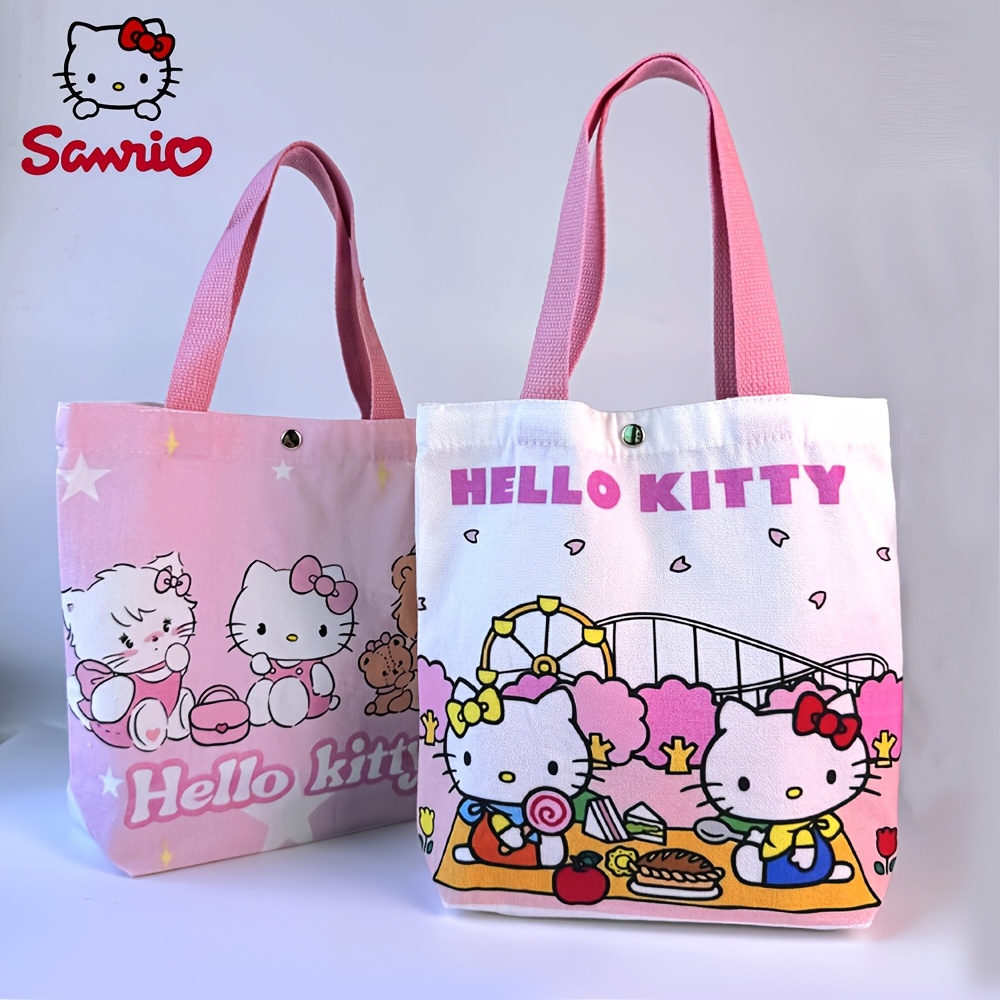 

Sanrio Hello Kitty Tote Bag – Cute Pink Animal Print Foldable Shopping & Travel Organizer, , Hand Wash Or , White, Cute Tote Bag