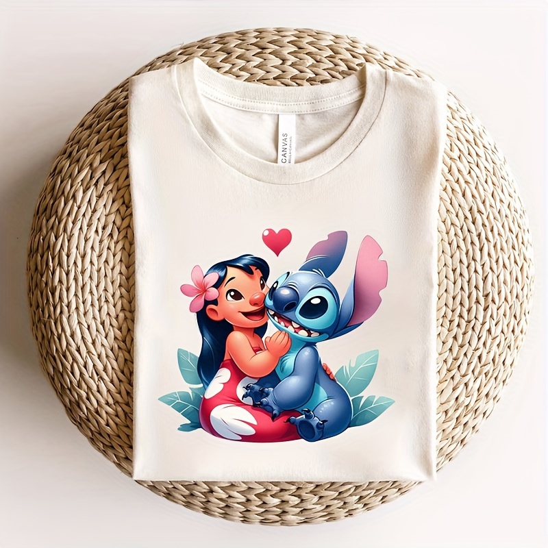 stitch lilo cute cartoon iron on heat transfer stickers t shirt iron on patches colorful design heat tran sticker decals clothing pillow covers jackets backpack decoration diy supplies