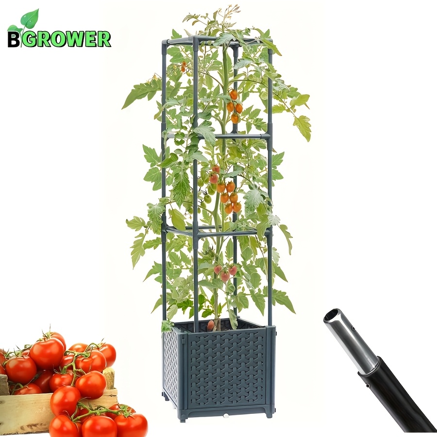 41INCH Tomato Planter with Trellis, Raised Garden Bed Planters Box for  Climbing Vegetables Plant, Self Watering Tomato Support Cages for Garden  Pots, Use for Patios Greenhouse Indoor Outdoor