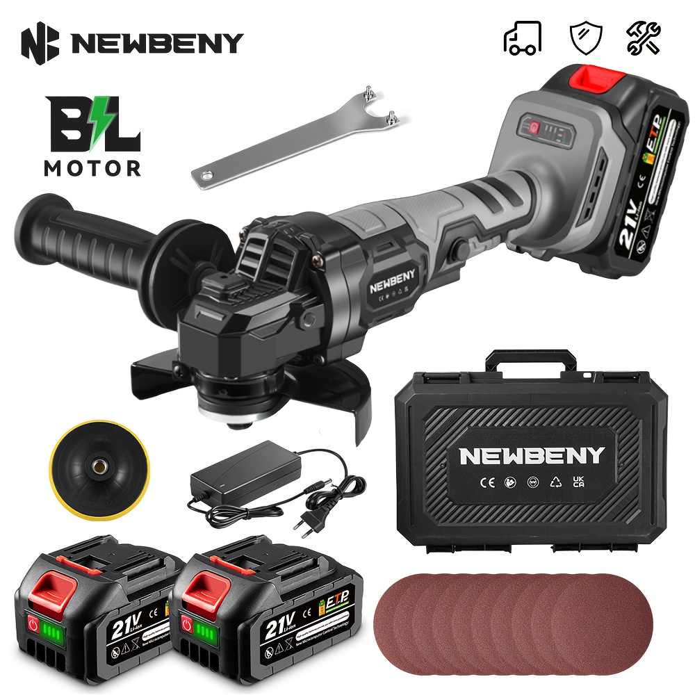Image of Brushless Electric Angle Grinder | 125mm Power Tool Set With Lithium Battery, Variable-speed, Suitable For Wood Grinding, Polishing, Rust Removal, Ideal For Furniture Decoration, , And Automotive Use