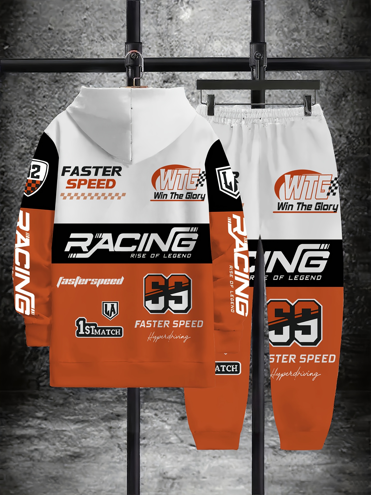 3D digitale print race hoodie set