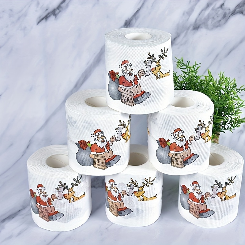 Rouleau De Papier Toilette Imprimé De Noël, Soft Funny 2024 Noël Decor Decor Supply Du 20,11 € | DHgate