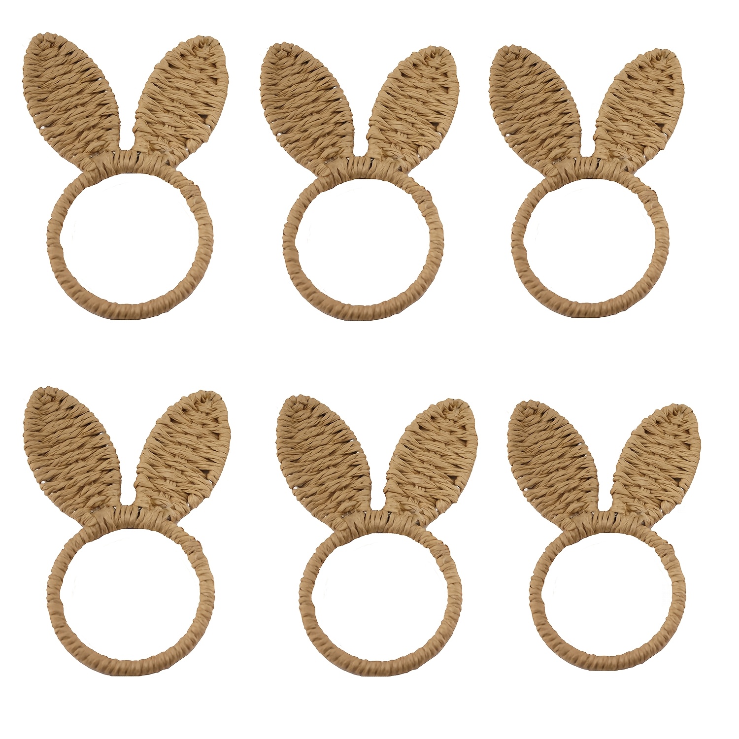 TEMU Easter Napkin Rings Set Of 6, Bunny Ear Napkin Holders For Wedding Holiday Easter Spring Summer Party Dinner Table Decorations
