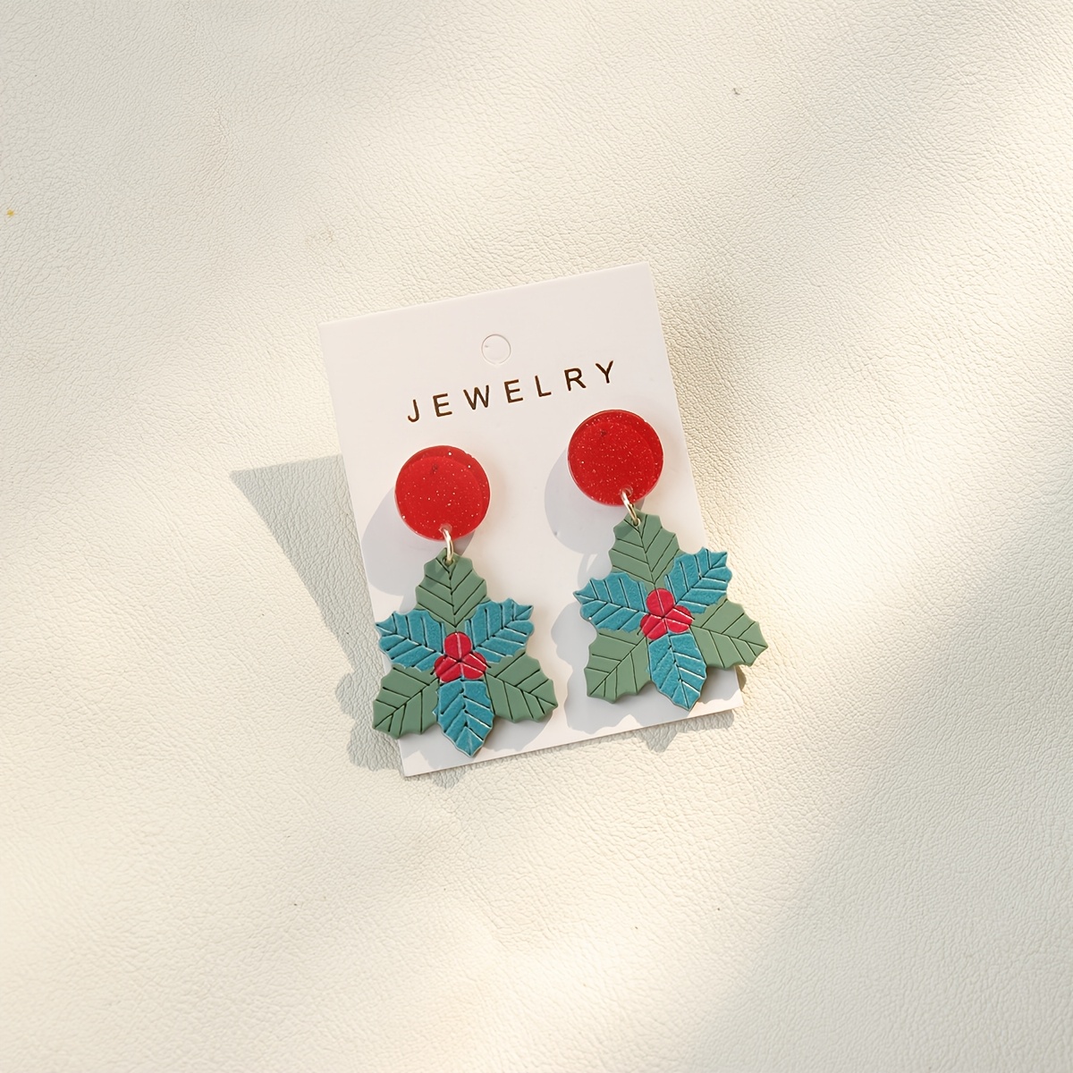 Cute Christmas Tree Snowman Doodle Acrylic Drop Earrings
