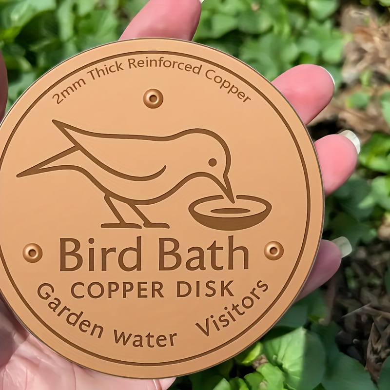bird bath copper disk 0 6mm thickened   pure copper cleaning plate with   support for   physical safety cleaning water universal suitable for outdoor bird baths and bowls
