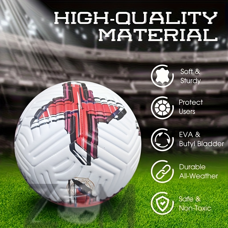 red high quality wear resistant thickened pu soccer ball for adults youth training machine seamless construction competition ready with free needle net bag details 1