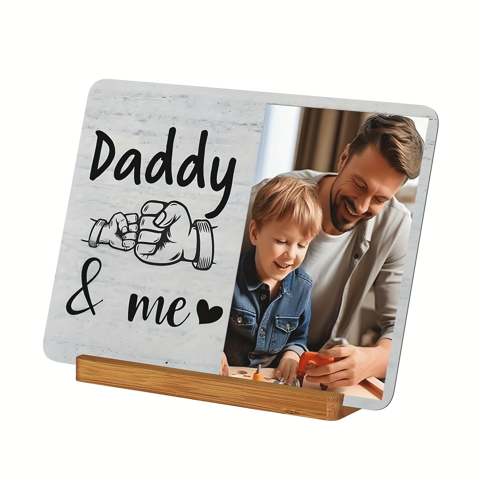 TEMU 2d Flat, Personalized Acrylic Photo Plaque With Stand, Father And Personalized Gift, Desktop Display, Multi-functional Use For Father's Day,
