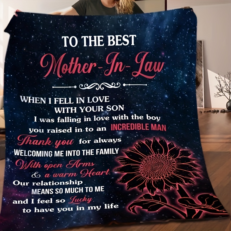 

1pc Gift For Mother In Law Throw Blanket Holiday Gift Soft Throw Blanket Flannel Blanket For Sofa Couch Office Bed Camping Travelling