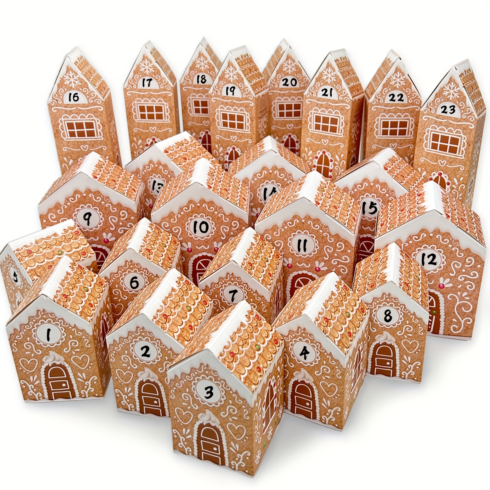 Image of Gift For Her/him Christmas Advent Calendar Cardboard Treasure Box With Stickers Numbered 1-24 For The Holiday Countdown And Winter Decorations
