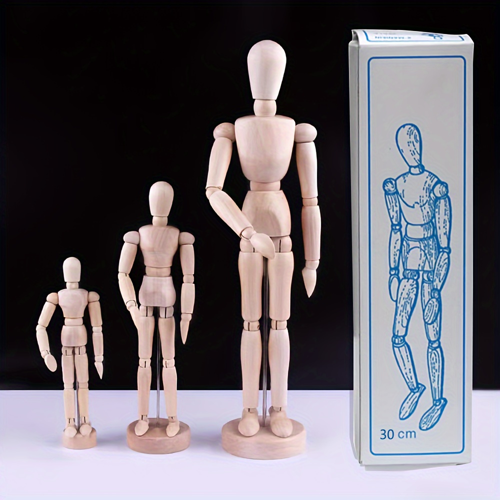 

1pc Mannequin articulé en bois - Modèle de figure réglable pour le dessin, la peinture - Décoration de bureau à domicile et , fournitures d'art, cadeau unique pour les , les étudiants et les amateurs