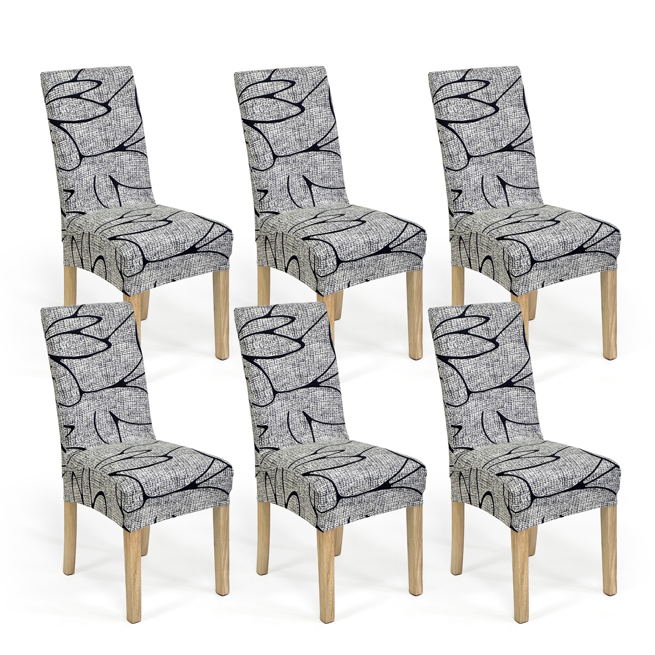 Image of 4pcs/6pcspcs Stretchable Slip-resistant Dining Chair Slipscovers Suitable For Home, Restaurant & Banquet - Elastic Fabric Protectors, Fits Most Chairs, Machine Washable (4/6pcs)