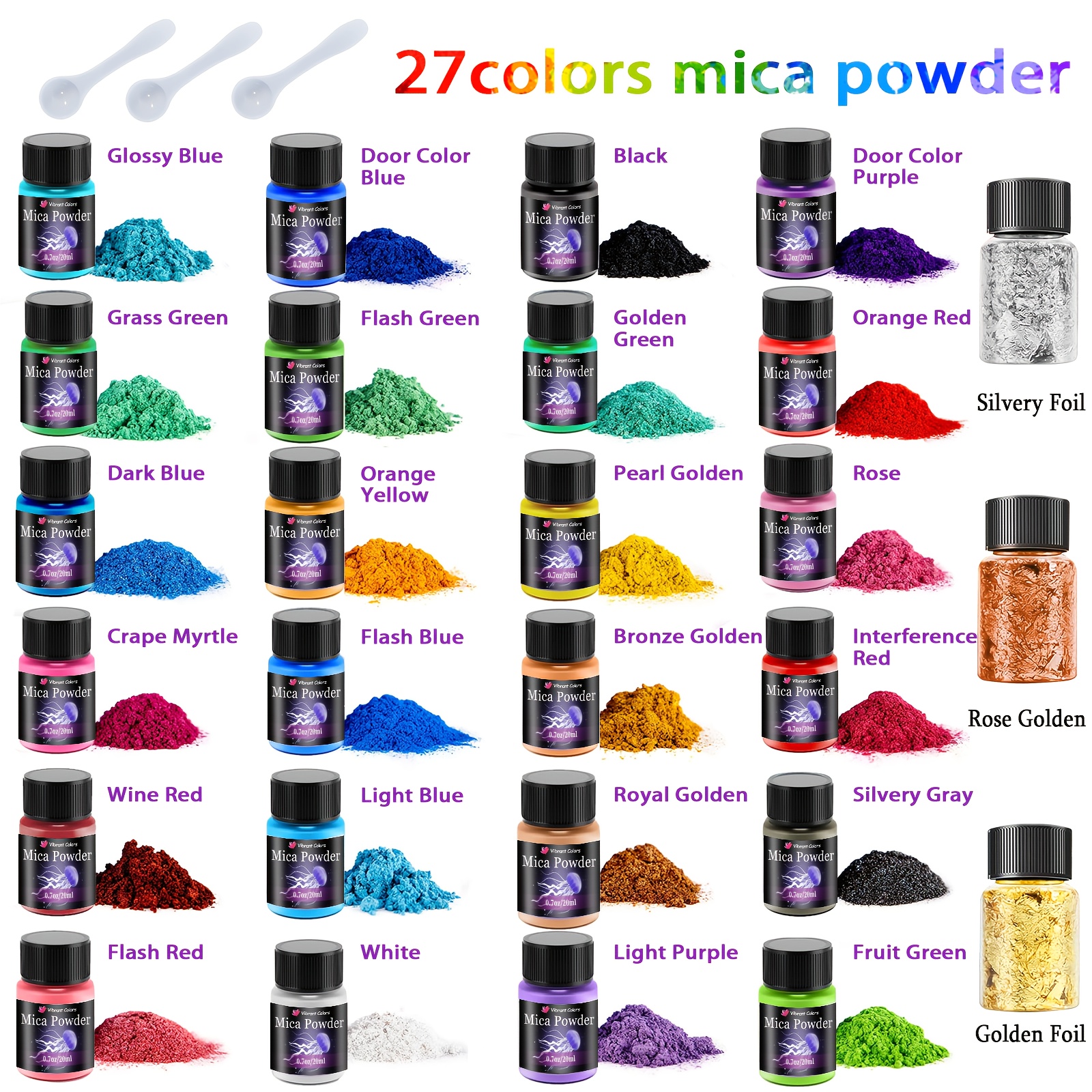 Image of 27 Colors Mica Powder For Epoxy Resin, 0.(10g) Bottles Mica Glitter, For Jewelry Making, Art Crafts, Resin Dye, Candle Making