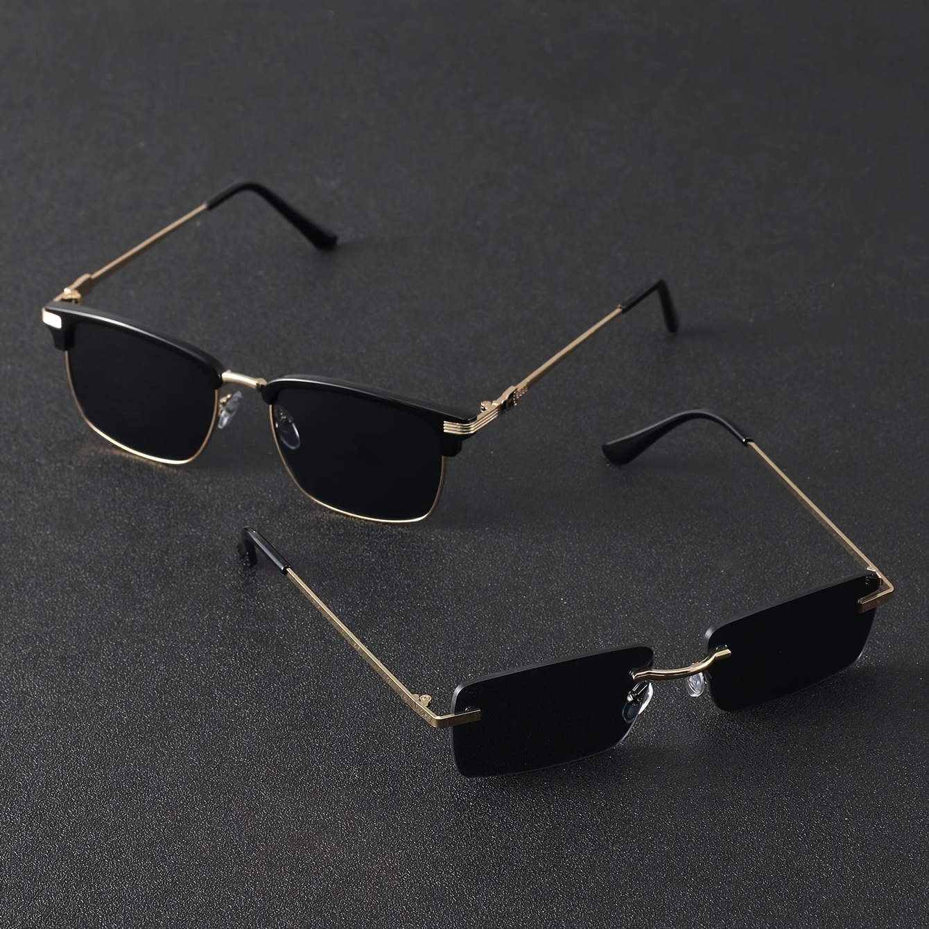 2pcs Unisex Square Fashion Glasses, Classic Retro All-match Trendy, Suitable For Gifting , Back To , Parties, Clothing Pairing, Suitable For Face Shapes, Daily Use