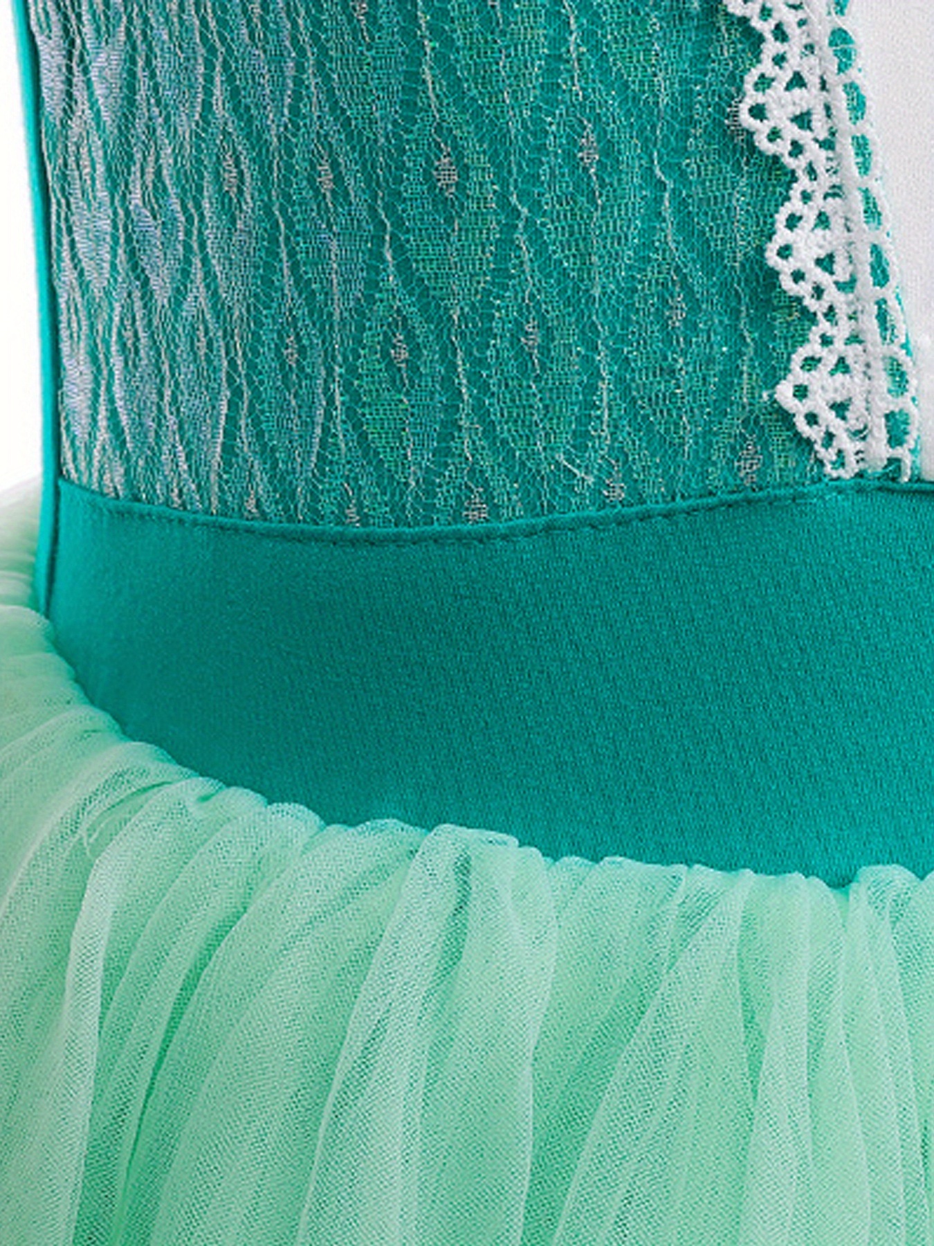 kid girls emerald green tutu dress lace sheer sleeves dance - Temu