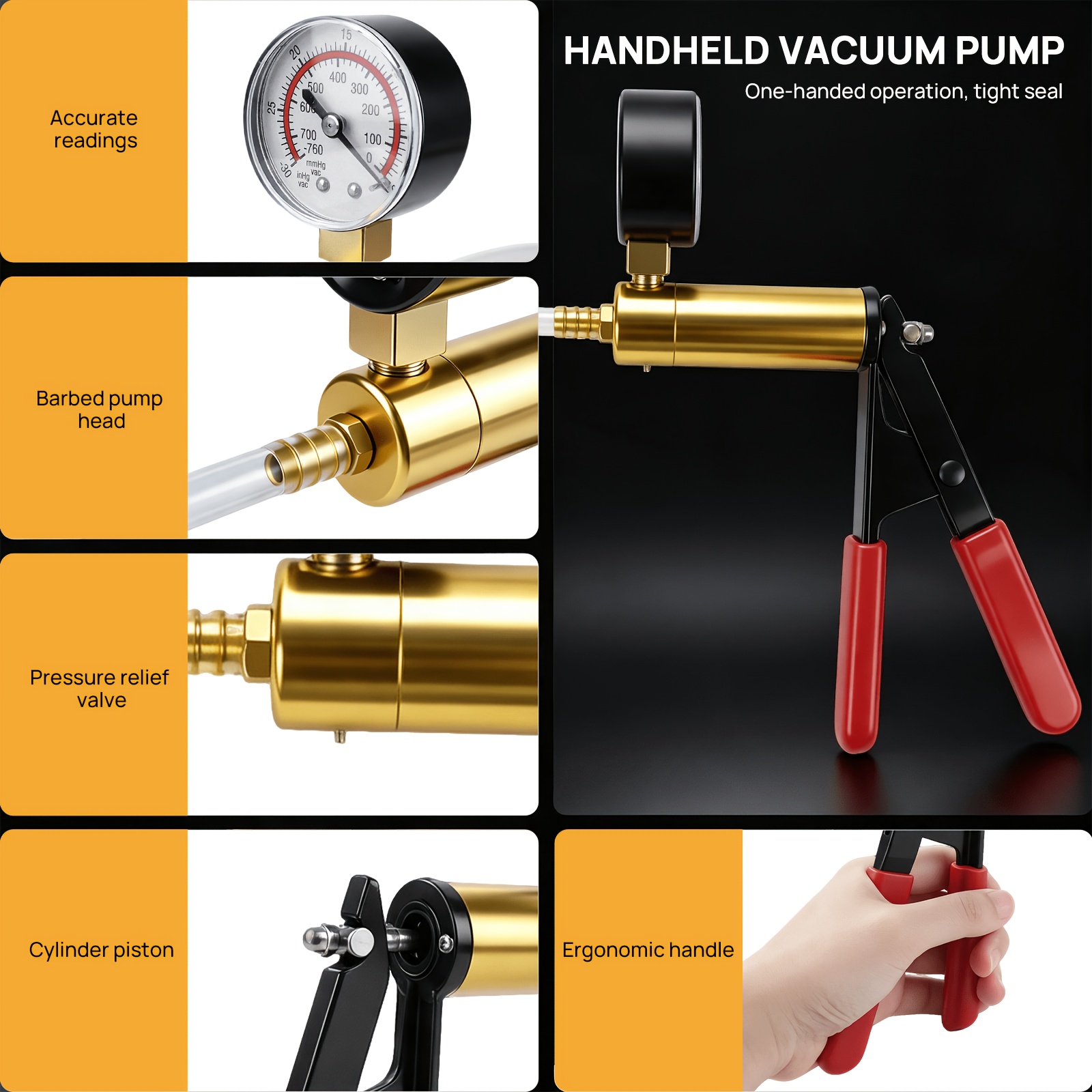 Brake Bleeding Kit with Hand Vacuum Pump Fluid Extractor