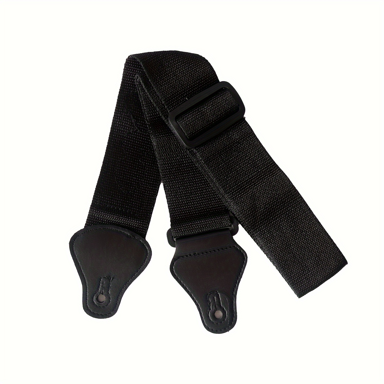 Multi-Use, Comfort-Fit Adjustable Guitar Strap - Woven Nylon, Black, with Paddle Holder for Enhanced Playing Experience
