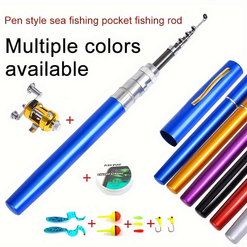 

Portable Frp Pen Fishing Rod And Reel Combo Set, Right-handed Medium Action Baitcast With Extra Light Power - Telescopic Pocket-sized Outdoor Fishing Gear With Uncharged Manual Handle