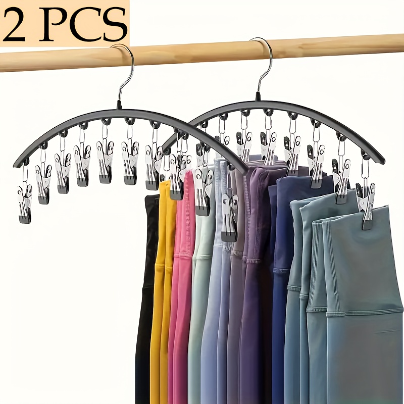 space saving stainless steel hanger with 10 clips   clothes hangers for cars wall mounted organizer for yoga pants leggings socks
