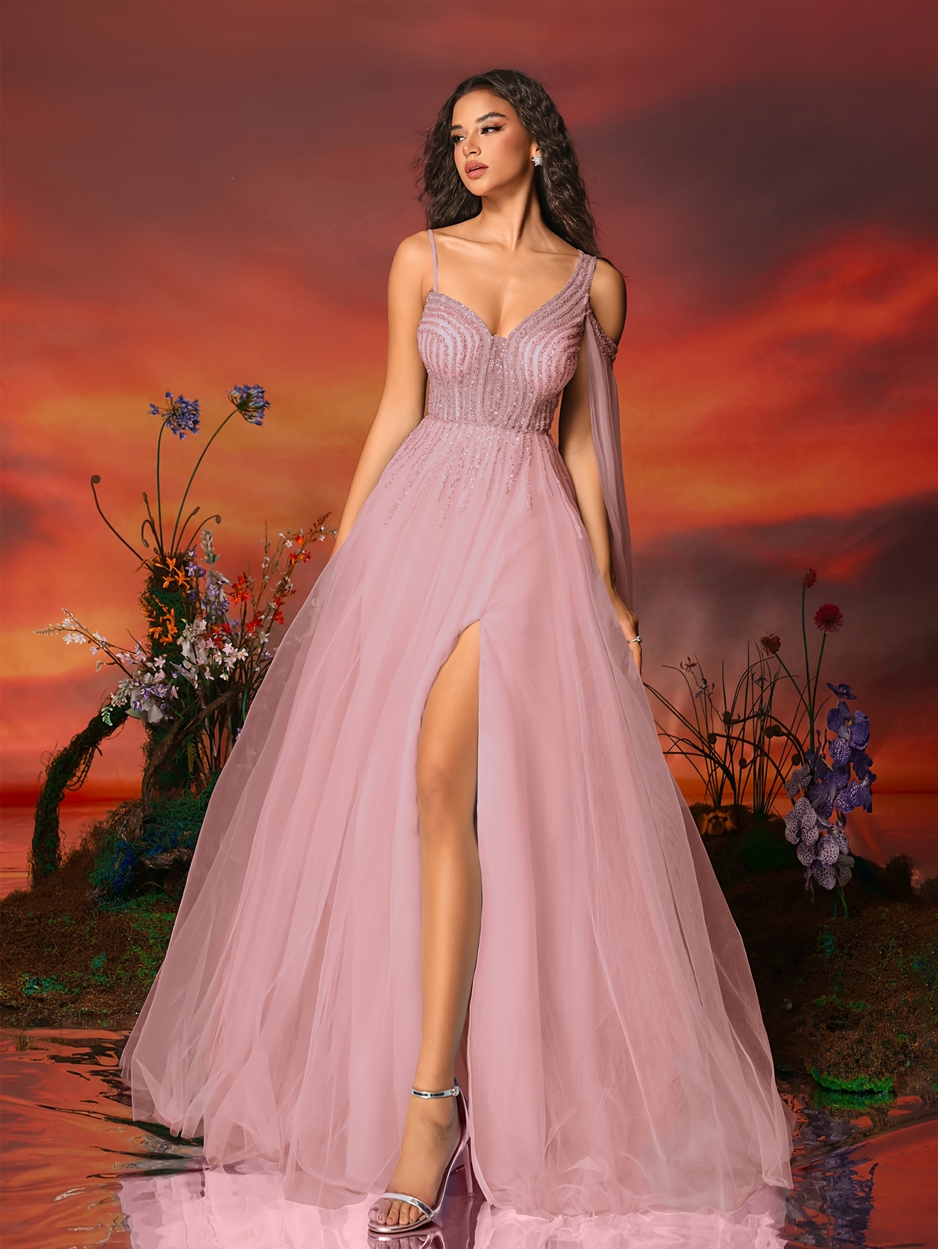 girlively beaded sequin suspender dress elegant holiday - Temu Mauritius