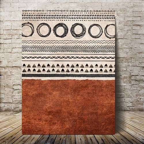 2d flat 1pc tribal african boho canvas wall art 11 8x15 7inch wooden framed decor ready to hang for living room bedroom kitchen dining multipurpose home decoration