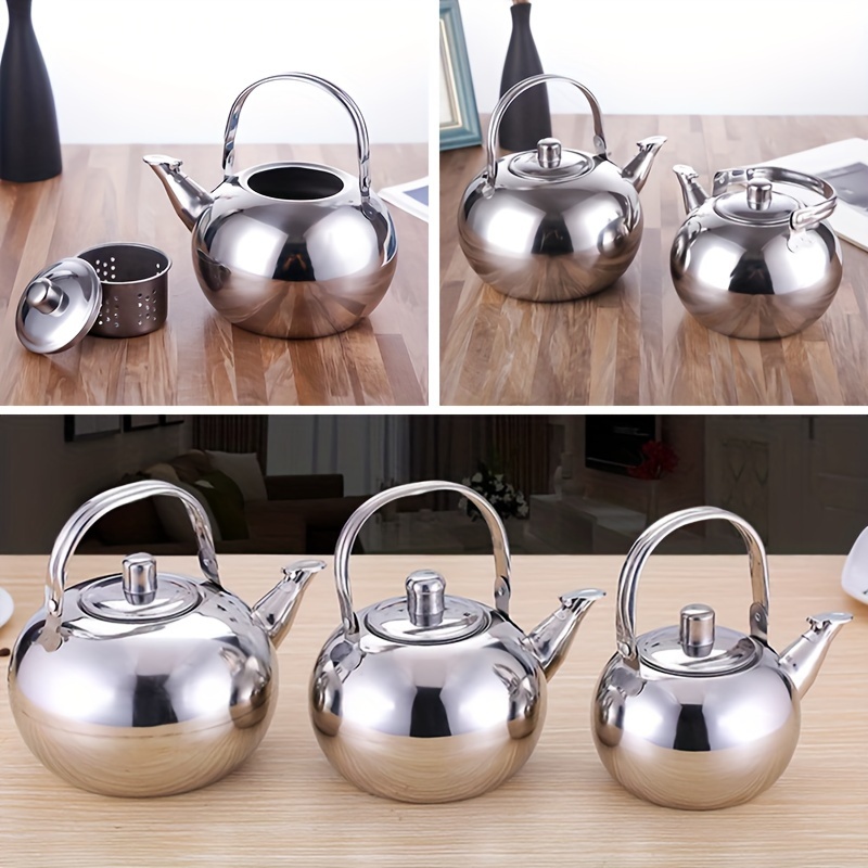 

1pc Stainless Steel Pot Restaurant With Filter Mesh Teapot Home Kettle