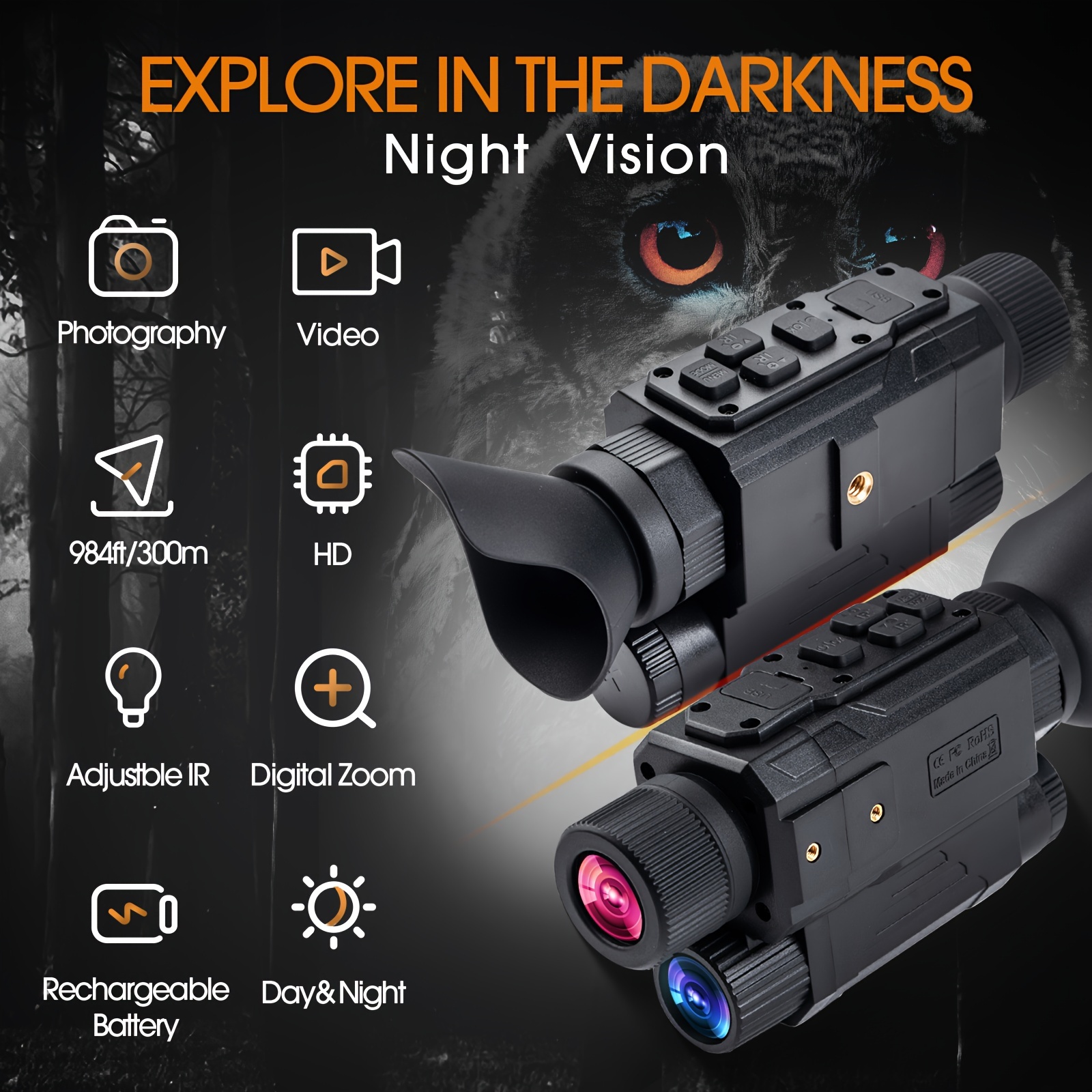 head mounted night   monocular