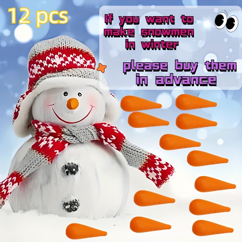 

12pcs Nose For , Plastic Orange- Accessories, For Diy Snowman Making, , Christmas Outdoor Decorations, And Holiday Party Favors, Suitable For 14+