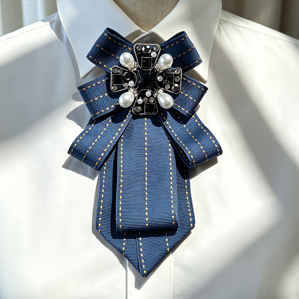 TEMU Men's Women's Fashion Personalized Necktie, Bow Tie, With Gemstone, Accessory, Casual, Outdoor, School Uniform, Jk Workwear, Cosplay, Christmas,