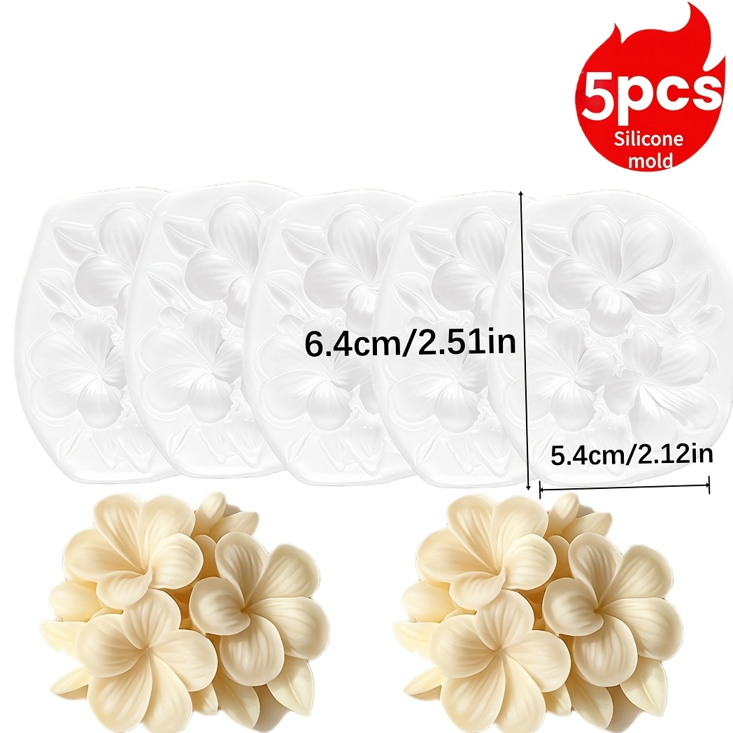 TEMU 5pcs Candle Silicone Mold, Egg Flower Silicone Mold, 3d Floral Decorative Mold, Diy Aromatherapy Candle Easy-release Mold For Soap, Clay,