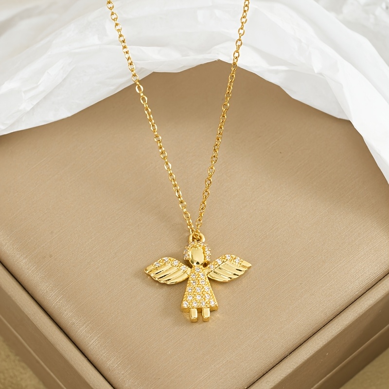 Image of Western Trendy Fashion Temperament Exquisite Pendant Stainless Steel Necklace/suitable For Women's Birthday Gift/exquisite Jewelry Accessory For