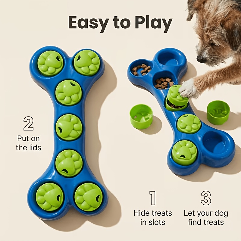 TEMU Dog Toy, Dog Chewing Toy, Bone-shaped Dog Feeder Toy, Hiding Snacks And Playing Games, Interactive Puzzle Feeding Dish, Hiding Food And Puzzles