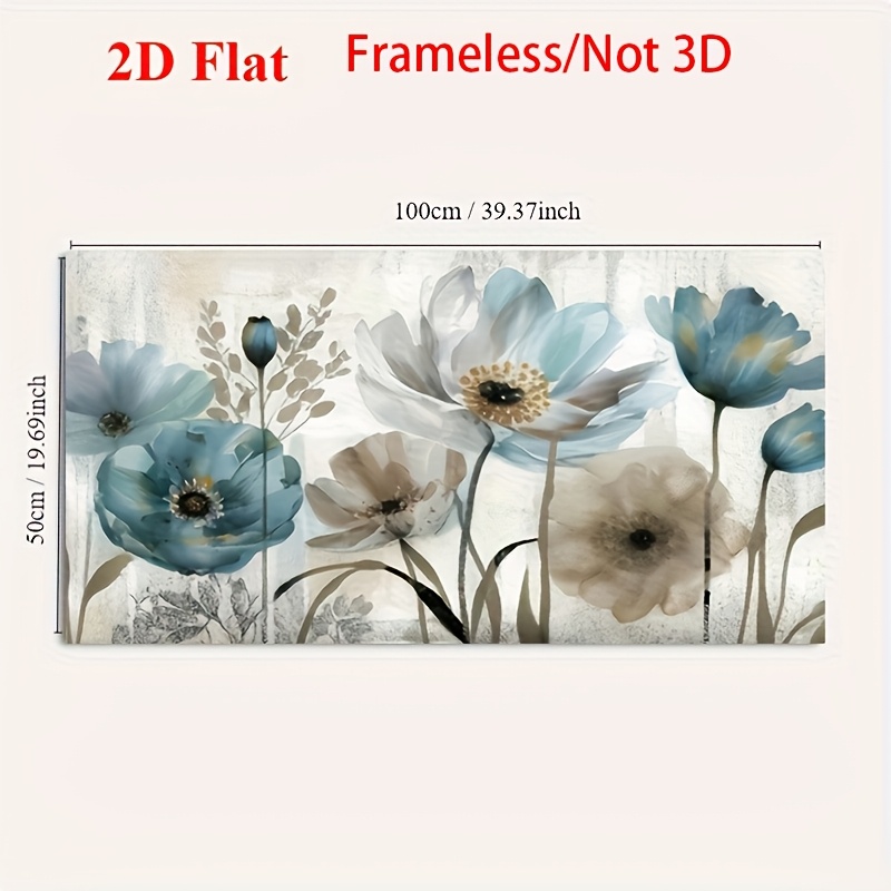 TEMU 2d Flat, 2d Flat, Canvas, New Retro Floral Canvas Paintings, Nordic Style Ideal Gifts For Bedrooms, Living Rooms, Kitchens, Corridors, Murals,