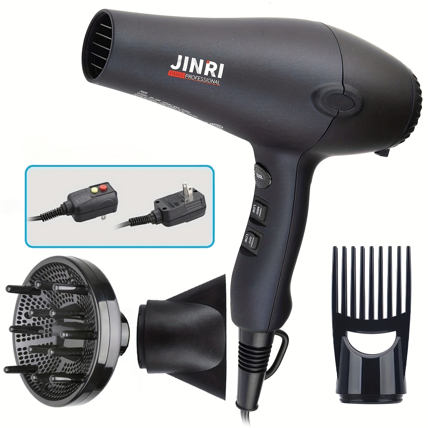 

1875w Professional Hair Dryer, Negative Salon Dryer, Motor Light Weight Hair Dryers With Diffuser & Concentrator & Comb, Gifts For Women, Day Gift