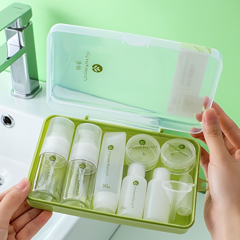 TEMU 10pcs Travel Bottles Set For Toiletries, Empty Refillable Travel Size Containers For Liquid, Shampoo, Conditioner, Lotion, Cream, Body Wash,