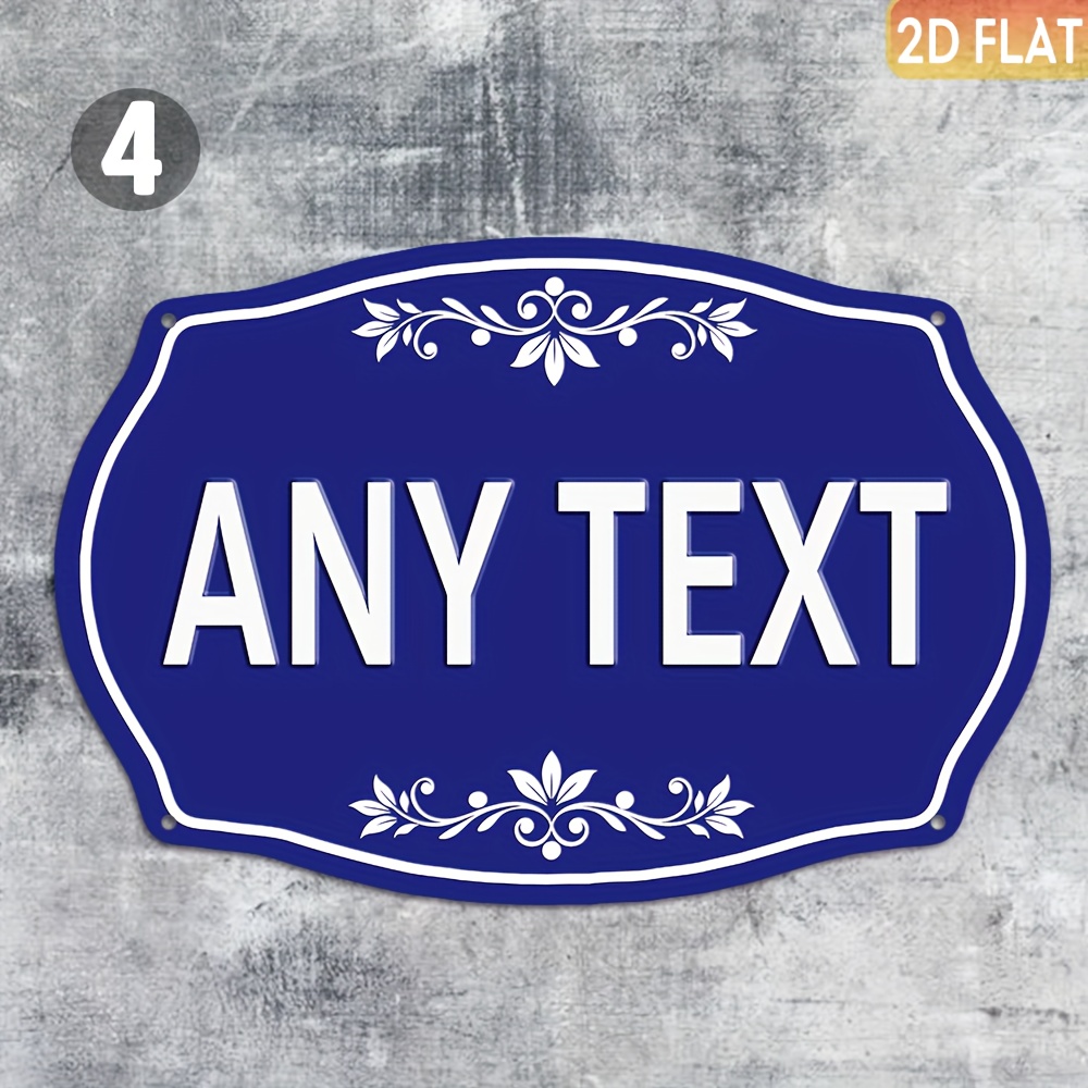 TEMU 2d Flat - Customizable Decorative Plaques With Your Own Personalized Text, 37cm × 25cm Customized Doorplate Suitable For Indoor And Outdoor Use,