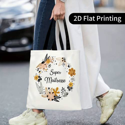 colorful floral wreath tote bag outdoor shopping and this cute design features a unique print and is ideal for holiday events making it a great gift for