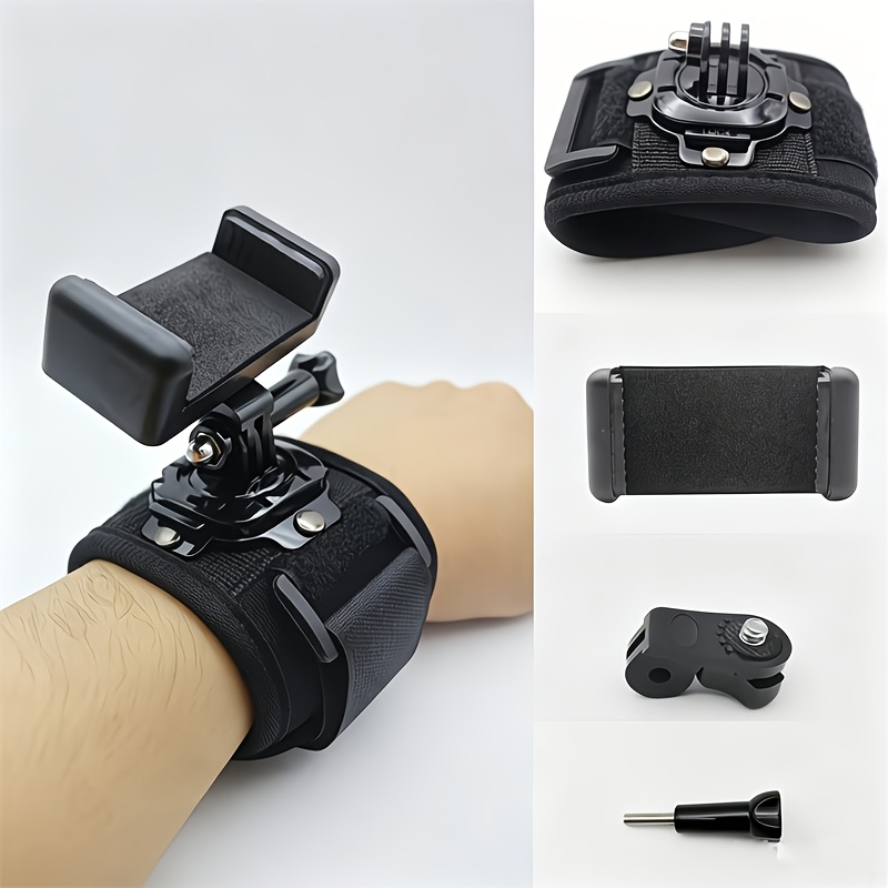 TEMU Wrist-mounted Phone & Camera Bracket With 360° Rotating Adjustable Arm, For Live Streaming, Cycling, Running, Vlogging - Compatible For,