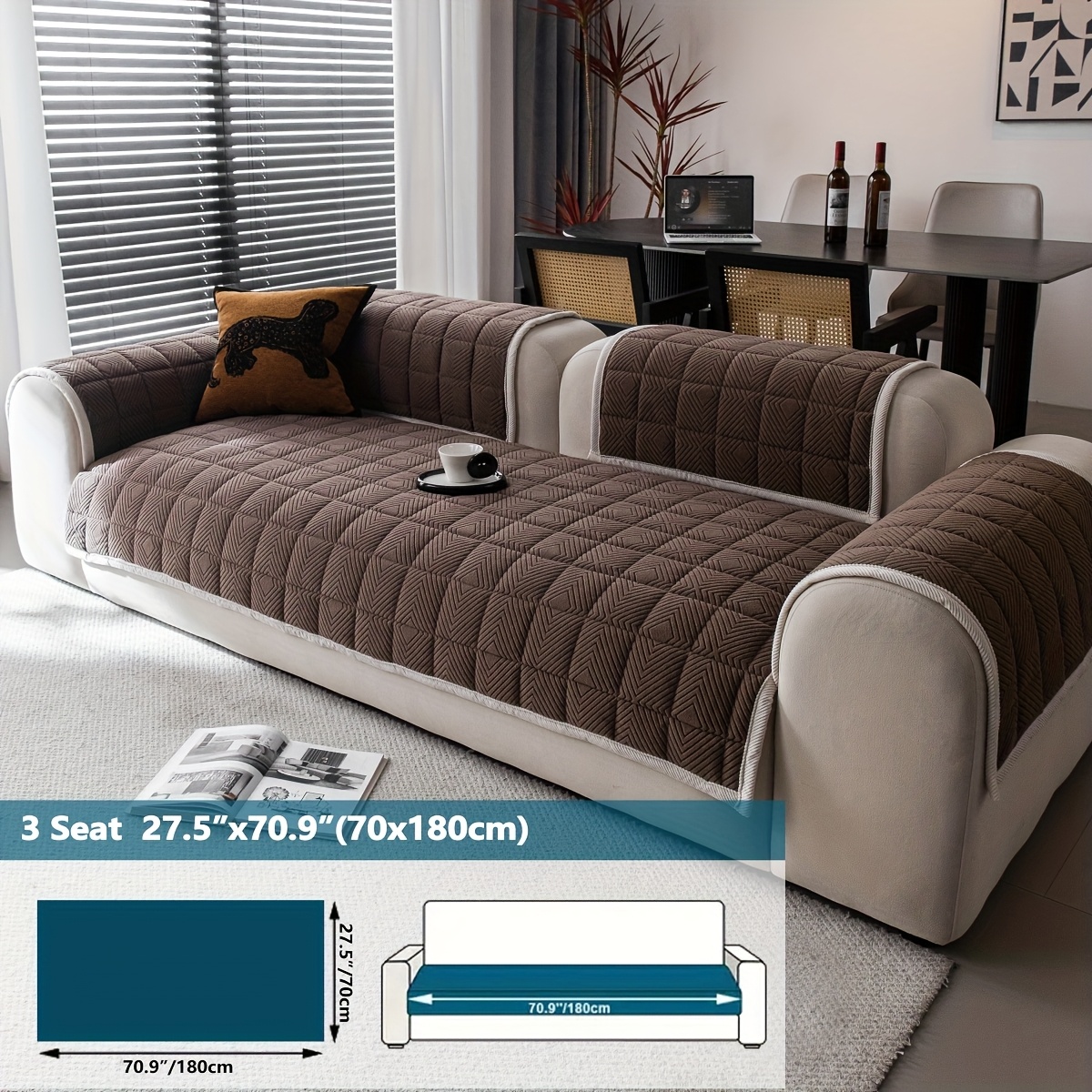 1pc Multifunctional Square Sofa Cushion High-end Fashion Style Seat Cushion Optional Use Anti-scratch Anti-slip…: retailer-supplied image