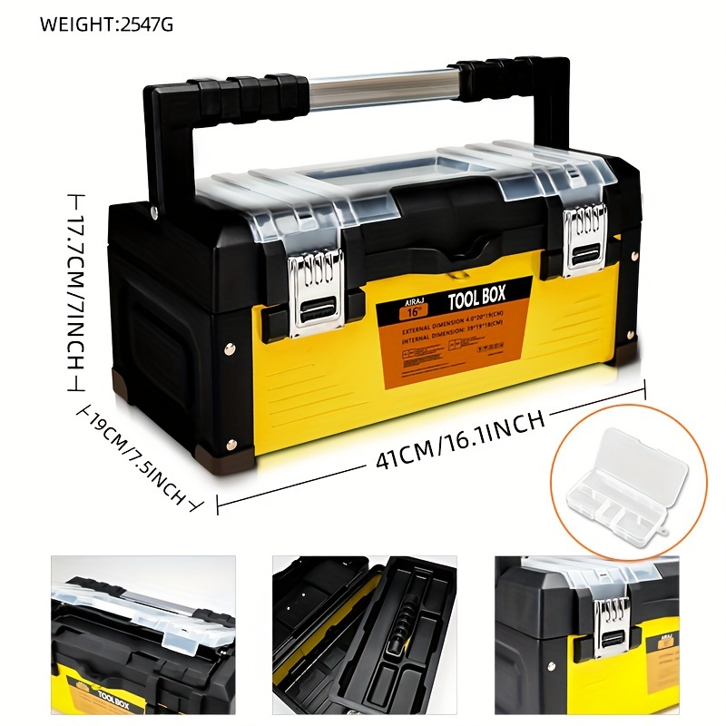 TEMU Airaj Thickened Iron Toolbox, Large, Medium, And Small Household Hardware Iron Tool Box, Iron Box, Portable Storage
