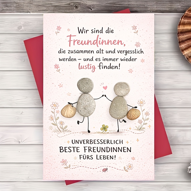 TEMU 1pc Greeting Card Forever Greeting Card Cute For Sisters Soulmates Birthday Friendship Gift Flat Card