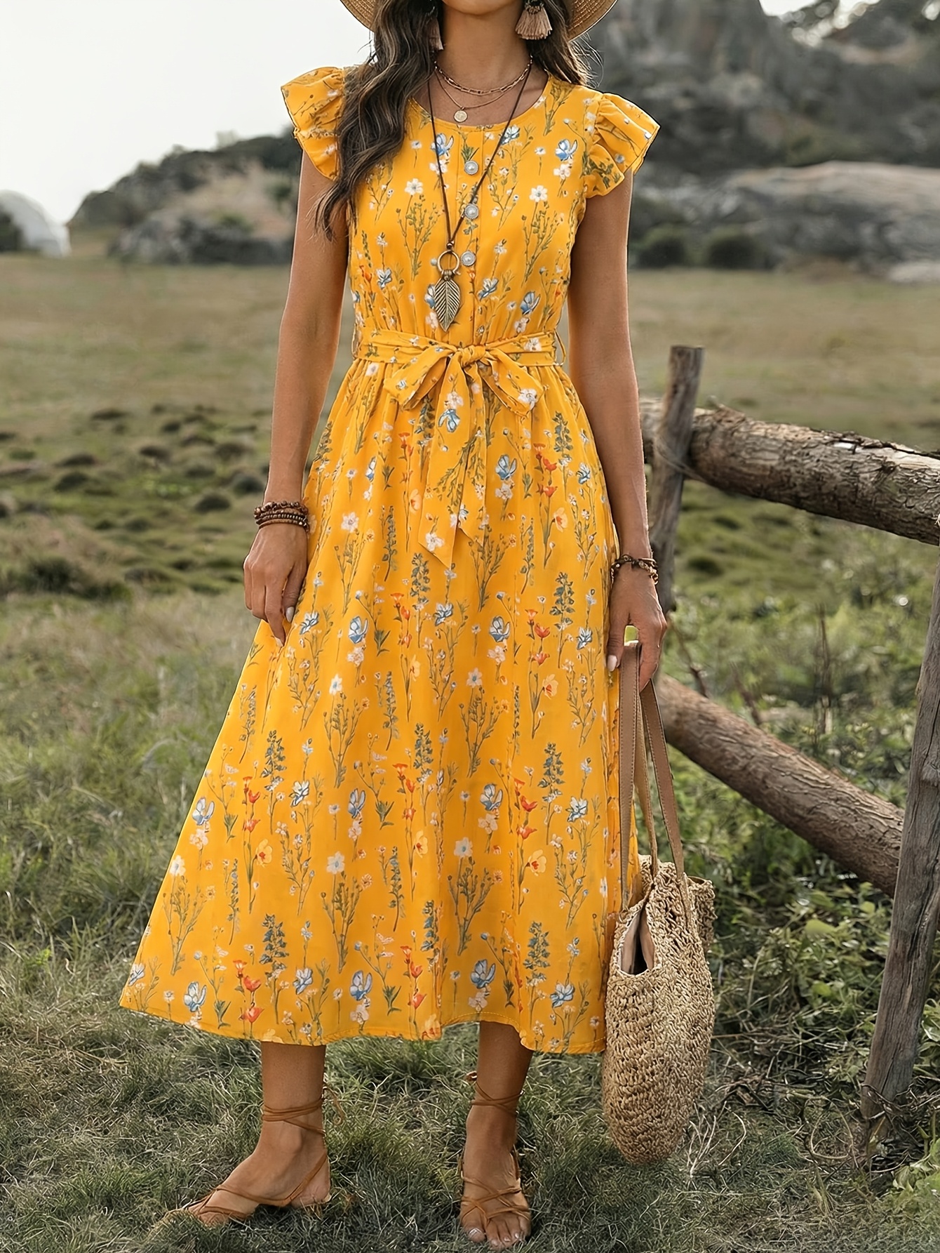 yellow dresses sold on Temu United States
