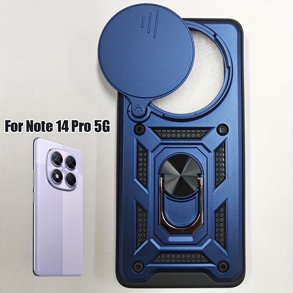 E-shop Handyhülle: Stoßfester Schutz, robuste Hartschalenhülle mit Metallständer für Redmi Note 14 Pro Plus, Note 13 Pro, 14C