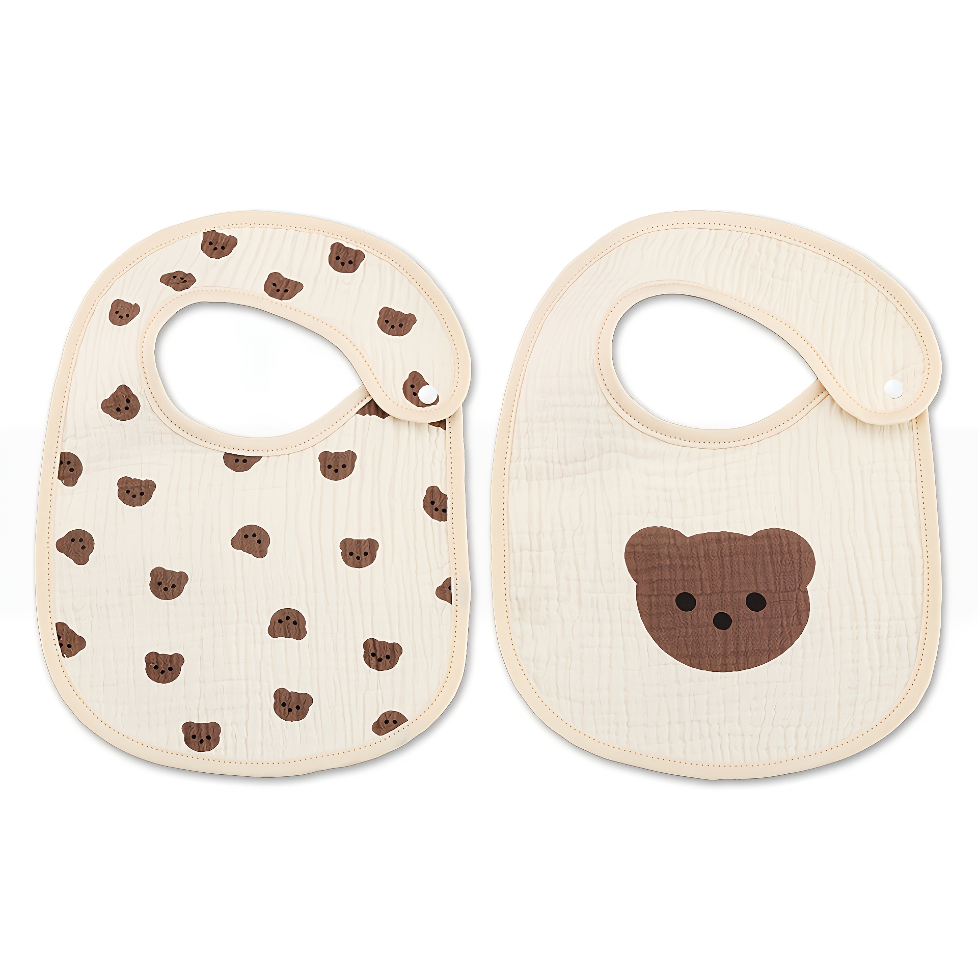 Image of 2pcs Cotton Gauze Baby Bibs U Shaped Newborn Infants Printing Burp Cloths Saliva Towel For Baby Boys Girls